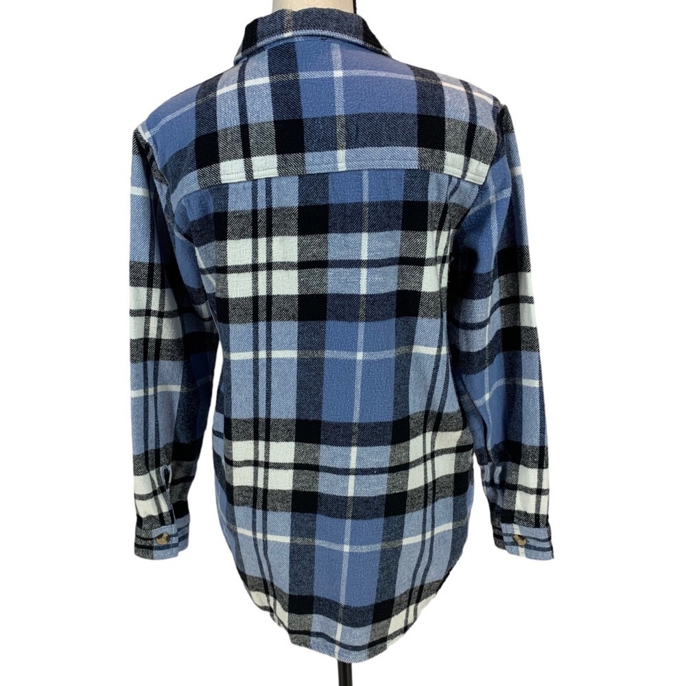 Beach Lunch Lounge Buffalo Check Long Sleeve Easton Shacket - Blue - size XSmall - Picture 3 of 7
